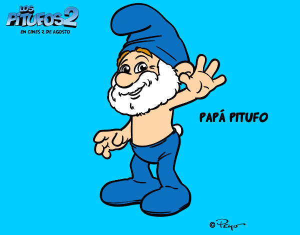 Dibujo Papá Pitufo pintado por umirock