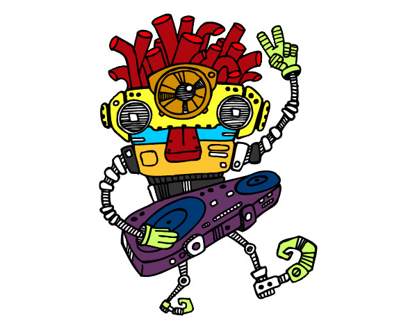 Dibujo Robot DJ pintado por gael56