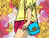 Dibujo Chica con bolso pintado por tututu