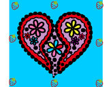 Dibujo Corazón de flores pintado por llenifer