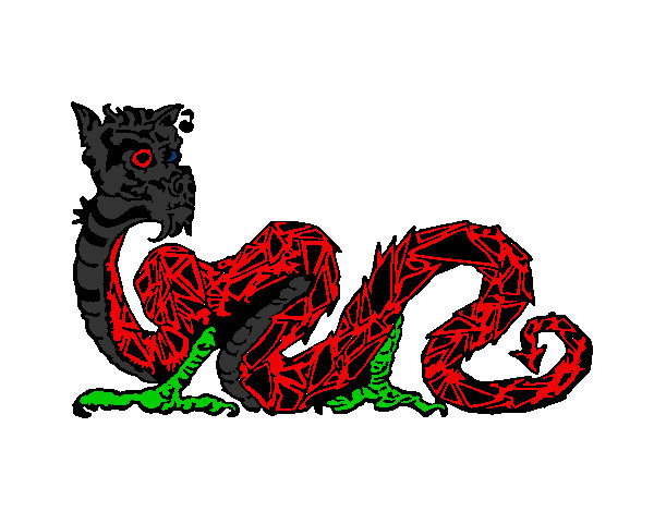 Dibujo Dragón oriental pintado por 20022010