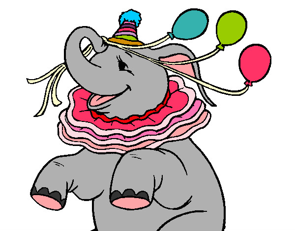 Dibujo Elefante con 3 globos pintado por Edgaardo0