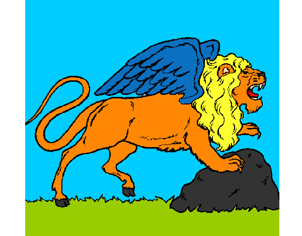 Dibujo León alado pintado por MIGUELAN