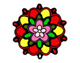 Dibujo Mándala con una flor pintado por luis1310