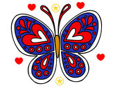 Dibujo Mandala mariposa pintado por les123