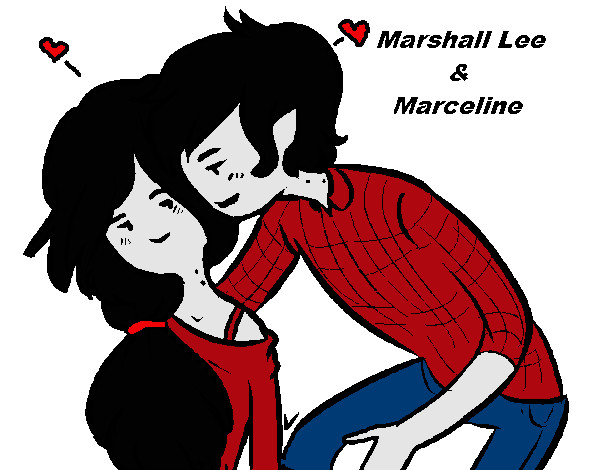 Dibujo Marshall Lee y Marceline pintado por Seysmar