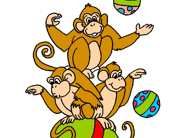 Dibujo Monos haciendo malabares pintado por Edgaardo0