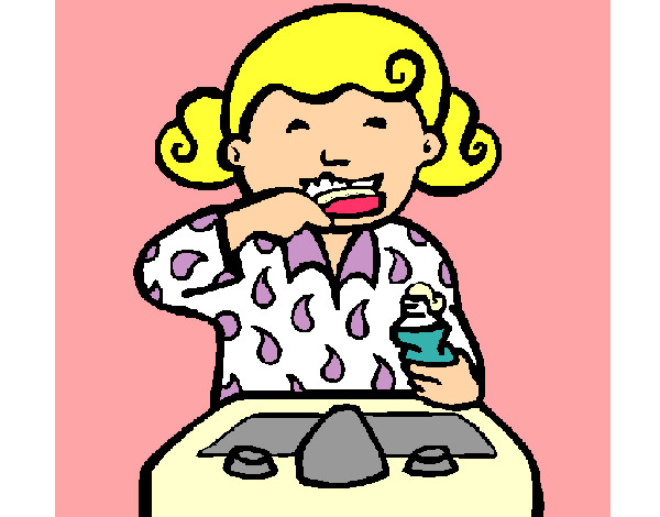 Dibujo Niña cepillándose los dientes pintado por MARINEVEGA