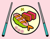 Dibujo Plato de Sushi pintado por queyla