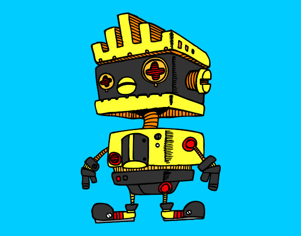 Dibujo Robot con cresta pintado por EIrubius