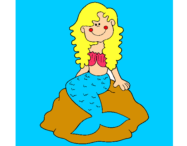 Dibujo Sirena sentada en una roca pintado por sakura10