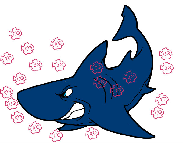 Dibujo Tiburón enfadado pintado por jehieli
