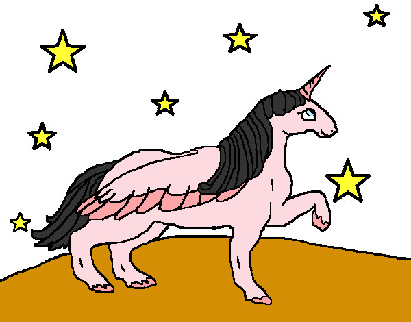 Unicornio mirando las estrellas