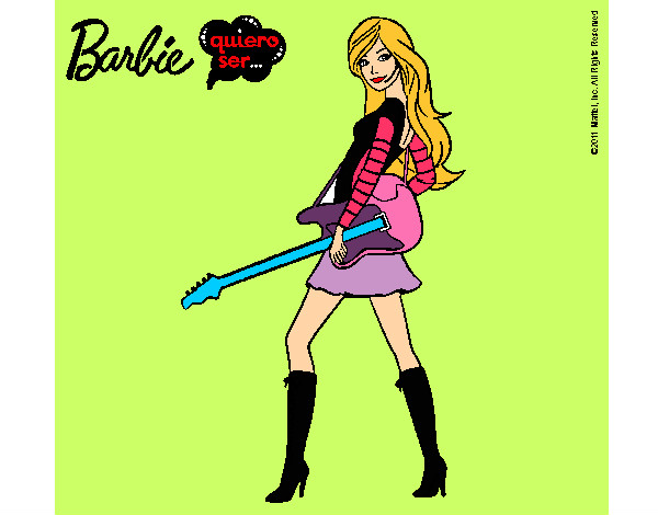 Dibujo Barbie la rockera pintado por noeliavasq