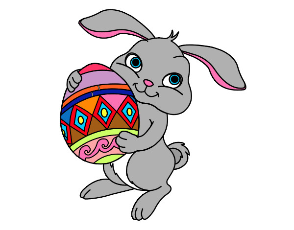 Dibujo Conejo con huevo de pascua pintado por llenifer