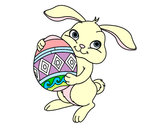 Dibujo Conejo con huevo de pascua pintado por SUNSHINE