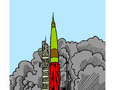 Dibujo Lanzamiento cohete pintado por HeeLaa