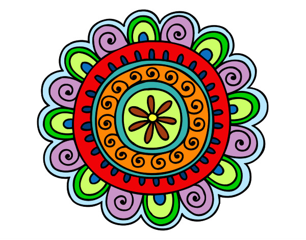 Dibujo Mandala alegre pintado por susacoli