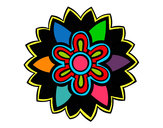 Dibujo Mándala con forma de flor weiss pintado por chuliss