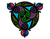 Dibujo Mandala con tres puntas pintado por Camifh