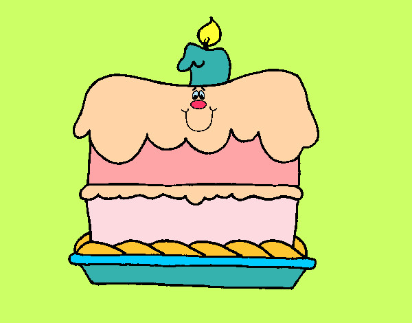 Dibujo Pastel de cumpleaños pintado por ynes
