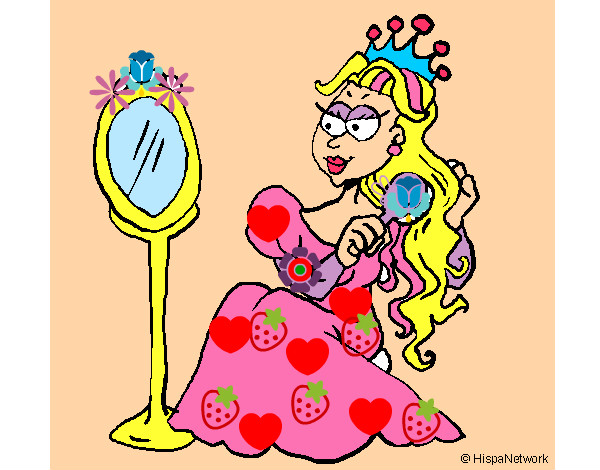 Dibujo Princesa y espejo pintado por ximenao