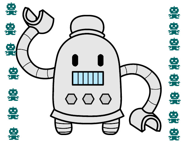 Dibujo Robot con largos brazos pintado por SUNSHINE