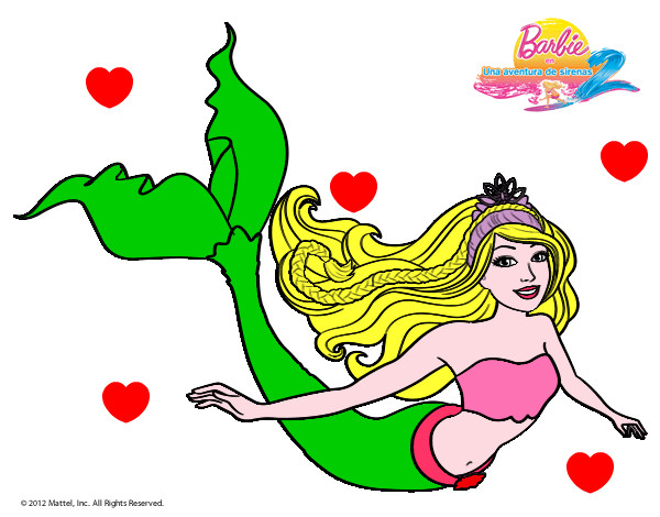 Dibujo Sirena contenta pintado por rosa56432