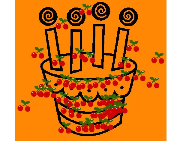 Dibujo Tarta con velas pintado por ximenao