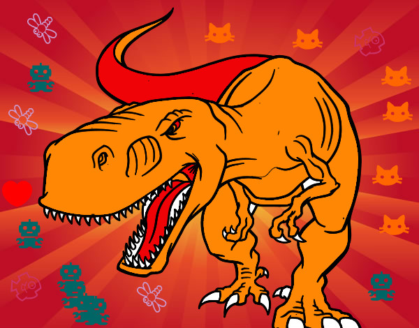 Dibujo Tiranosaurio Rex enfadado pintado por leyreromer