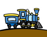 Dibujo Tren con vagón pintado por alissa