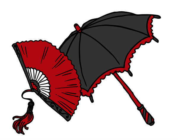 Dibujo Abanico y paraguas pintado por AlCatOnito