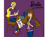 Dibujo Barbie y su hermana merendando pintado por jaelht