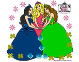 Dibujo Barbie y sus amigas princesas pintado por jaelht