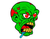 Dibujo Cabeza de zombi pintado por fiolee