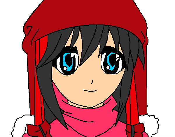 Dibujo de Chica con gorro pintado por Canela7 en Dibujos.net el día 15