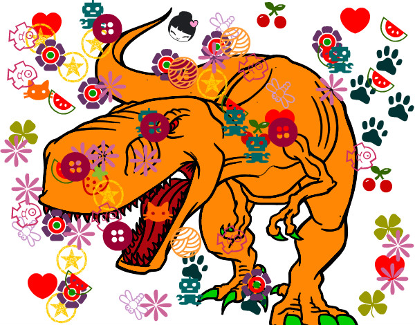 Dibujo Dinosaurio enfadado pintado por fiolee