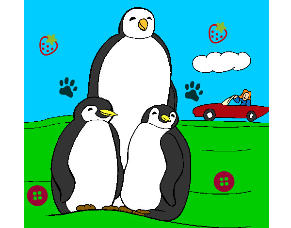 Dibujo Familia pingüino pintado por alanna05b