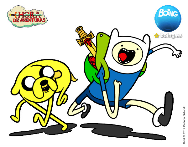 Dibujo Finn y Jake pintado por MilLoveXD