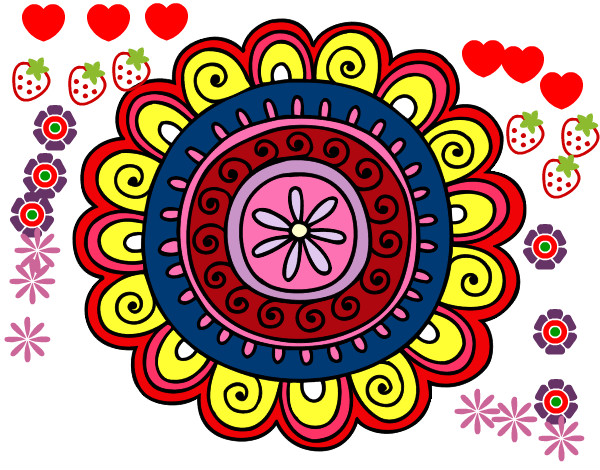Dibujo Mandala alegre pintado por lindazilo