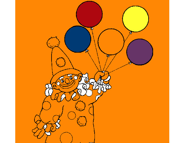Dibujo Payaso con globos pintado por Danielit0