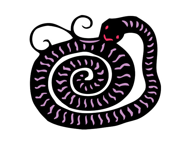 Dibujo Signo de la serpiente pintado por jojito