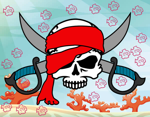 Dibujo Símbolo pirata pintado por _Marcos-Cr