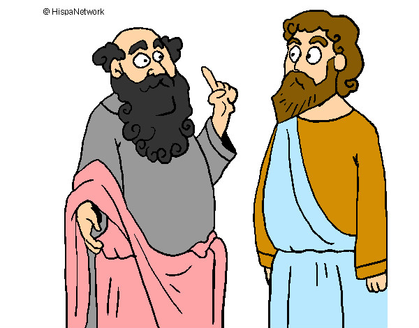 Dibujo Sócrates y Platón pintado por mayrastor