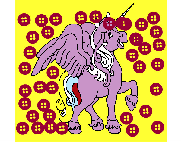 Dibujo Unicornio con alas pintado por marcoludy