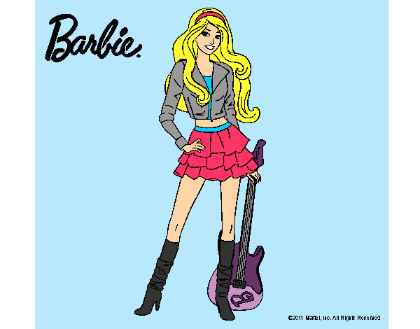 Dibujo Barbie rockera pintado por MERYENI