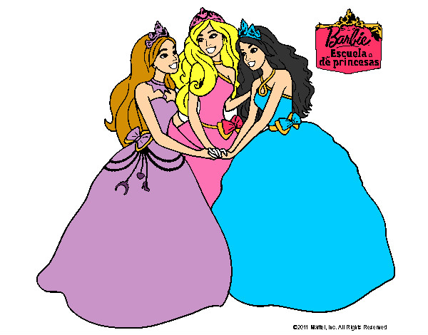 Dibujo Barbie y sus amigas princesas pintado por nikimva