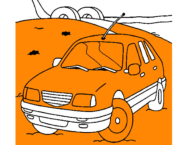 Dibujo Coche en la carretera pintado por lunapyok