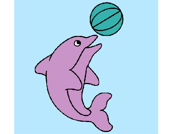 Dibujo Delfín jugando con una pelota pintado por ixhel