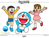 Dibujo Doraemon y amigos pintado por harr